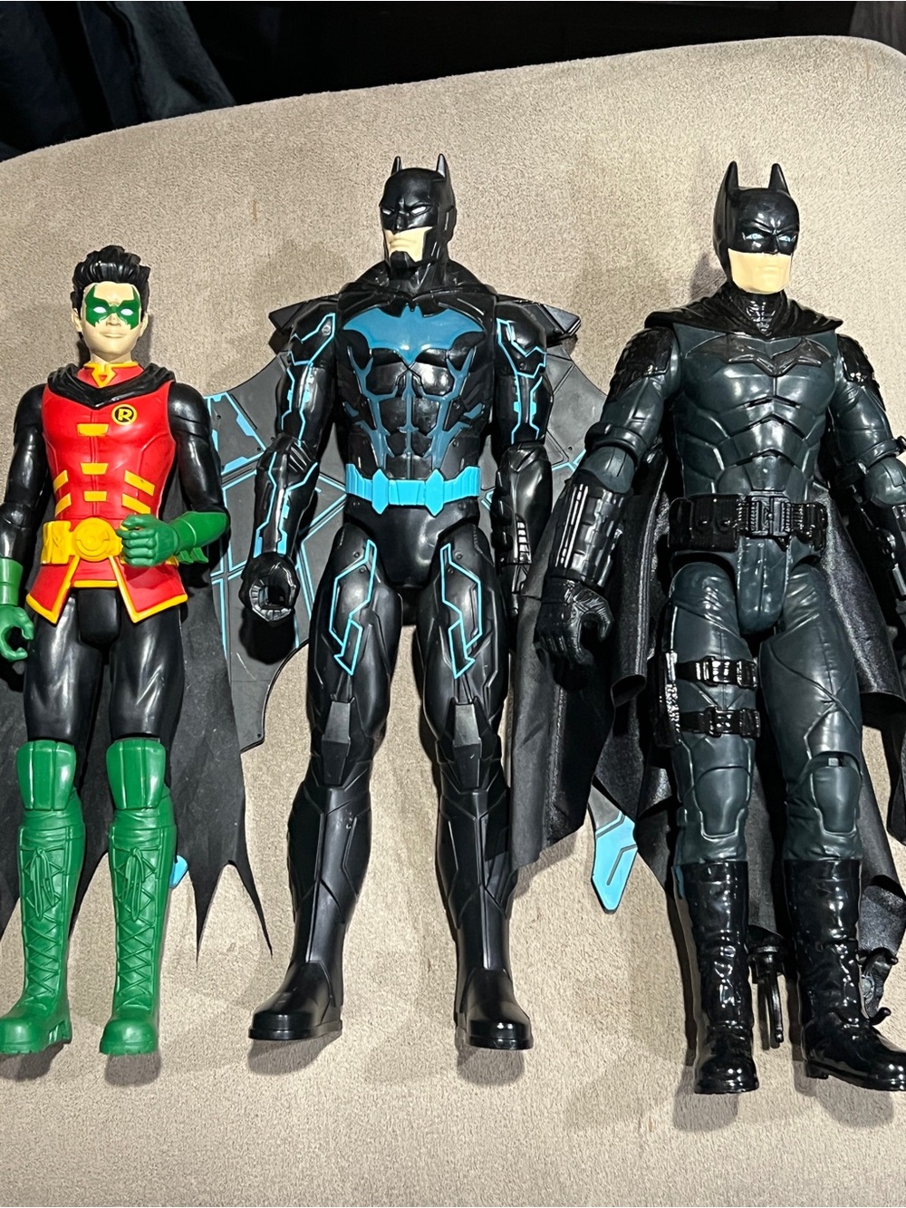 DC comics 12” titans Batman with wings and Robin Action Figures Lot of 3